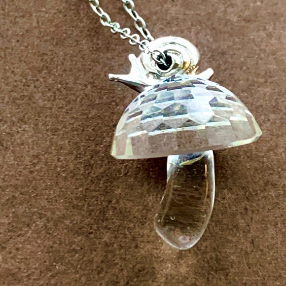 Hallmark Little Gallery Glass Mushroom & Snail Pendant Necklace - Picture 1 of 5